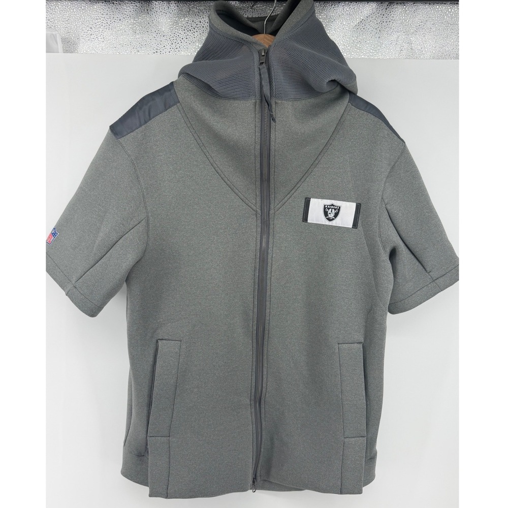 Nike Las Vegas Raiders NFL On Field SS Full Zip Showout Hoodie Grey M NWOT